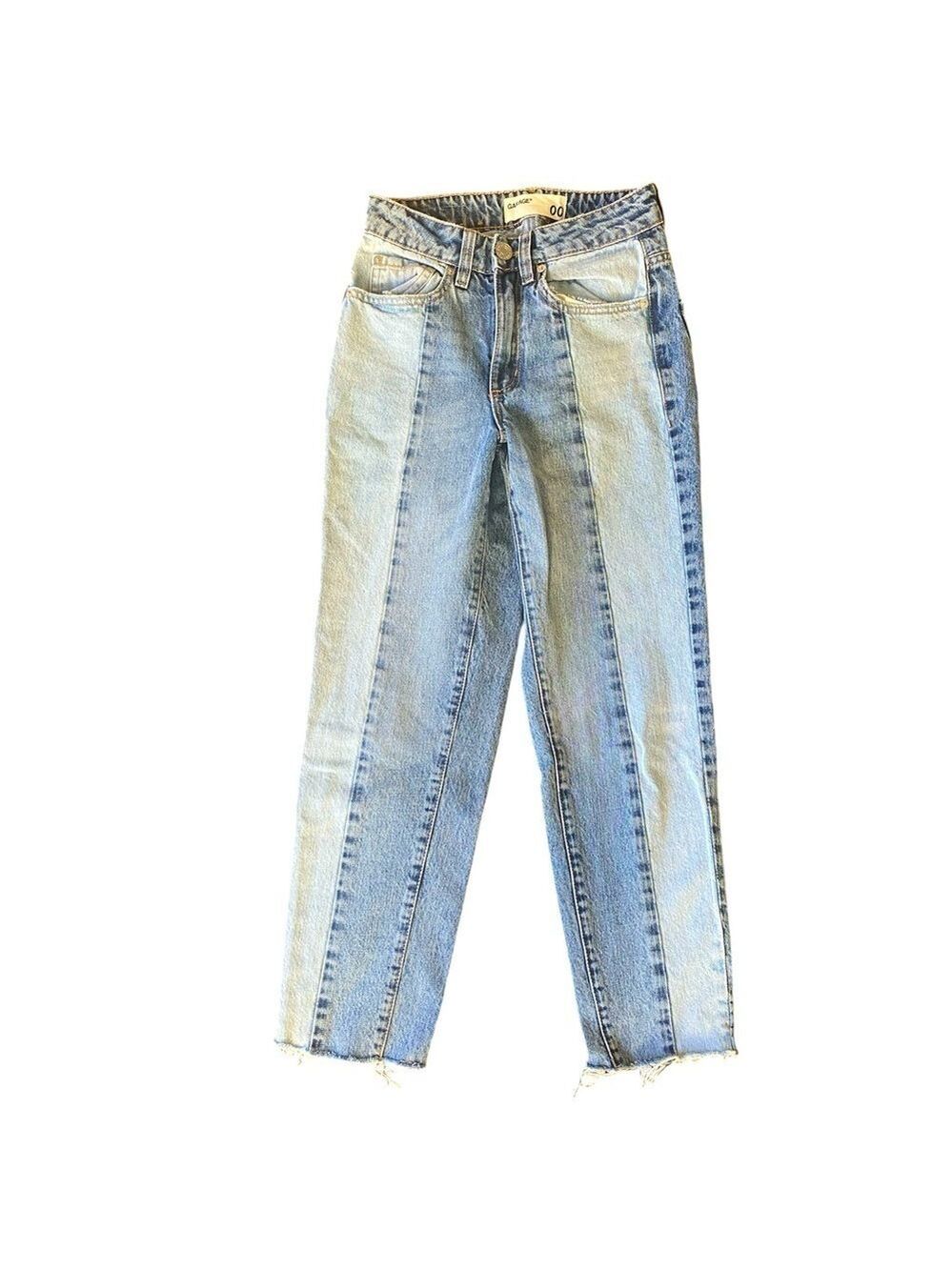 Garage Two Tone Blue Mom Jeans Size 00